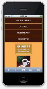Coffeshop and Cafe mobile websites